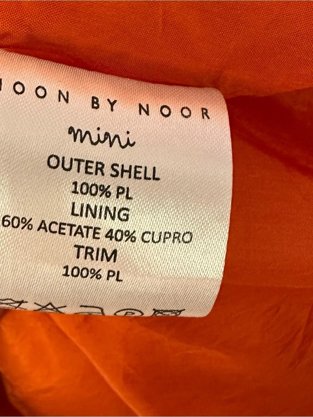 Noon by Noor Mini Orange Peasant Shift Dress 7-8 Girls Tiered Ruffle Lace Trim